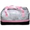 Girls Clear Checkered PVC Duffel Bag with Glitter Trim, Handles and 300D Black Polyester Bottom, Carry-On Overnight Travel Kids Backpack